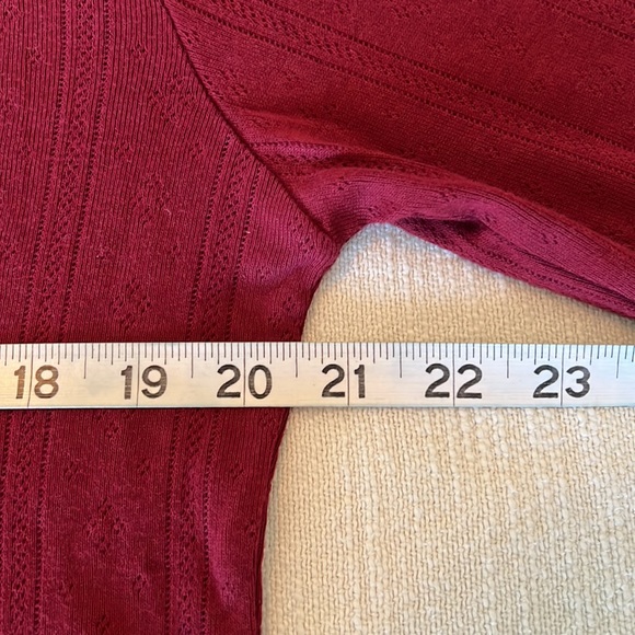 Burgandy Pointelle Top - Picture 8 of 11